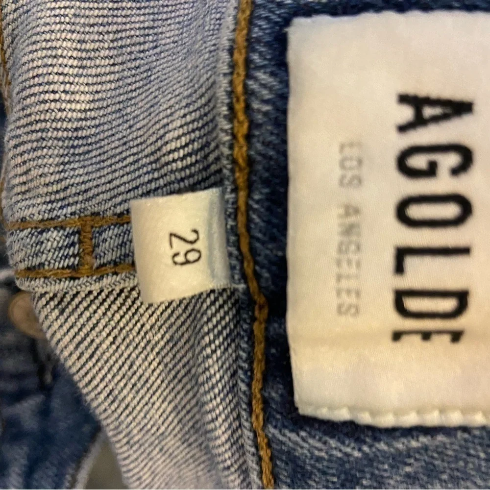 AGOLDE Nico High Rise Slim Distressed Jeans Button Fly Shoreline Women's 29
